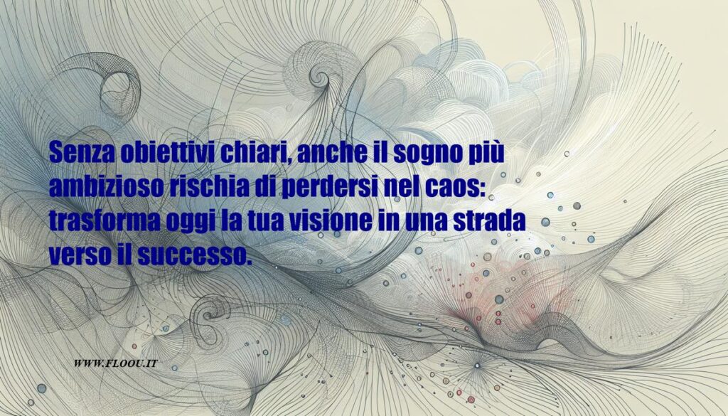 sfgondo astratto minismalista, con frase: obiettivi aziendali