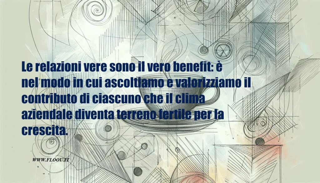 Oltre la pausa caffè: il clima aziendale come terreno fertile per relazioni autentiche. Concetto creativo di team building ed empatia sul luogo di lavoro.
